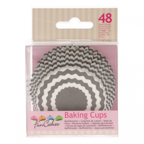 Cupcake Backförmchen - Chevron Grau